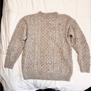 Irish fishermen Women's  Sweater in oatmeal beige.
